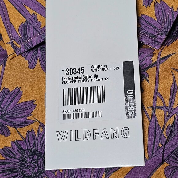 Wildfang The Essential Top Button Up Shirt Women Size 1X Flower Press Pecan - Picture 7 of 11